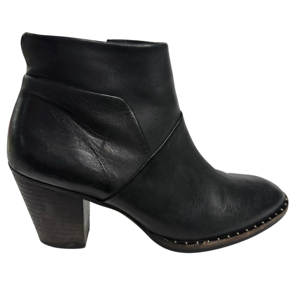 Paul Green Womens Stella US 7.5 UK 5 Black Leather Ankle Boots Mini Studs Detail